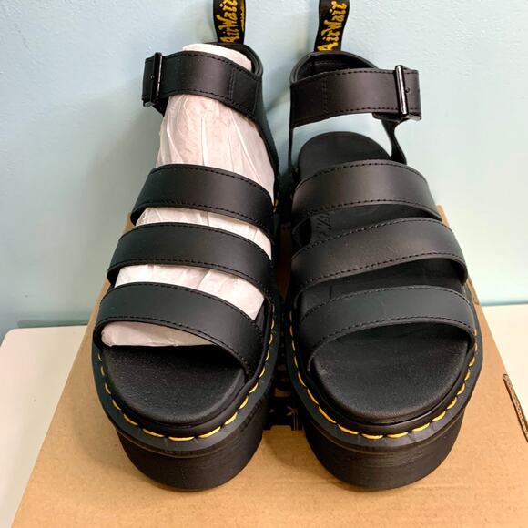 NIB Dr. Martens Blaire Quad Hydro Leather Platform Gladiator Sandals Size 8 - Picture 4 of 10